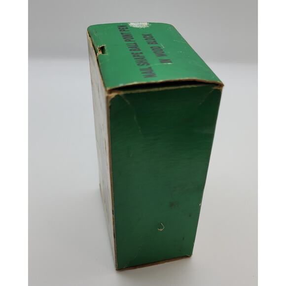 Vtg Paperweight Pen Holder Long Nail Shape Ball Point Pen in Wood Block Prince - Picture 15 of 16